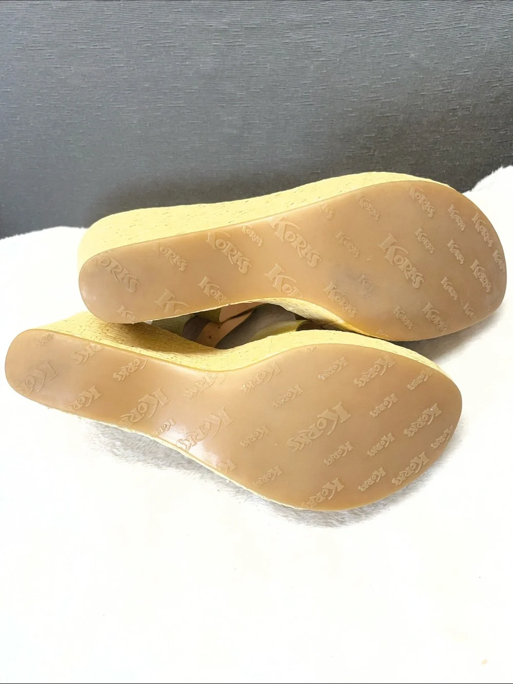Kork-Ease‎ Olive Leather Espadrille Wedge Sandals